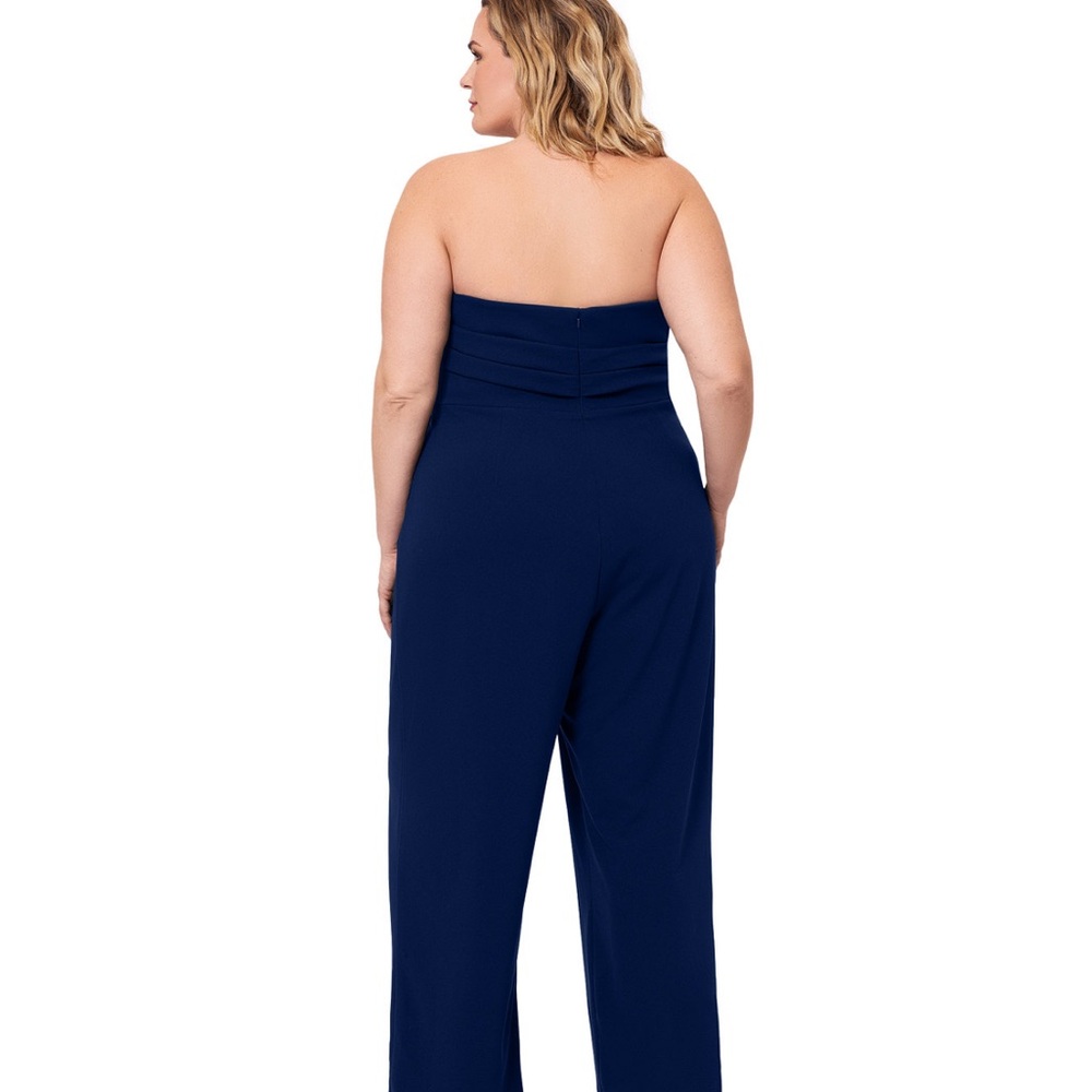 Betsy & Adam Blue Formal Jumpsuit with Sleek Design - Picture 3 of 5